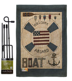 Welcome Aboard - Nautical Coastal Vertical Impressions Decorative Flags HG107054 Made In USA