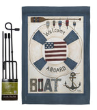 Welcome Aboard - Nautical Coastal Vertical Impressions Decorative Flags HG107054 Made In USA