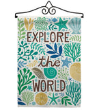 Explore The World - Nautical Coastal Vertical Impressions Decorative Flags HG107063 Made In USA