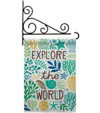 Explore The World - Nautical Coastal Vertical Impressions Decorative Flags HG107063 Made In USA