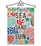 Sea Sand Sun - Nautical Coastal Vertical Impressions Decorative Flags HG107065 Made In USA