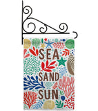 Sea Sand Sun - Nautical Coastal Vertical Impressions Decorative Flags HG107065 Made In USA