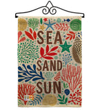 Sea Sand Sun - Nautical Coastal Vertical Impressions Decorative Flags HG107065 Made In USA