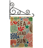 Sea Sand Sun - Nautical Coastal Vertical Impressions Decorative Flags HG107065 Made In USA