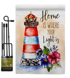 Home Is Light - Nautical Coastal Vertical Impressions Decorative Flags HG107071 Made In USA