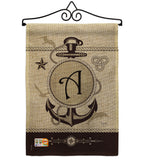 Nautical A Initial - Nautical Coastal Vertical Impressions Decorative Flags HG130183 Made In USA