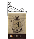 Nautical A Initial - Nautical Coastal Vertical Impressions Decorative Flags HG130183 Made In USA