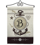 Nautical B Initial - Nautical Coastal Vertical Impressions Decorative Flags HG130184 Made In USA