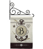 Nautical B Initial - Nautical Coastal Vertical Impressions Decorative Flags HG130184 Made In USA