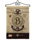 Nautical B Initial - Nautical Coastal Vertical Impressions Decorative Flags HG130184 Made In USA