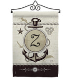 Nautical Z Initial - Nautical Coastal Vertical Impressions Decorative Flags HG130208 Made In USA