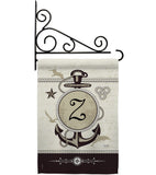 Nautical Z Initial - Nautical Coastal Vertical Impressions Decorative Flags HG130208 Made In USA