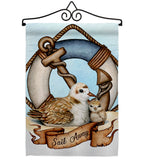 Sail Away Seagull - Nautical Coastal Vertical Impressions Decorative Flags HG192619 Made In USA