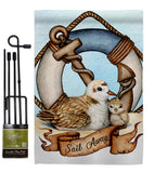 Sail Away Seagull - Nautical Coastal Vertical Impressions Decorative Flags HG192619 Made In USA