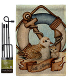 Sail Away Seagull - Nautical Coastal Vertical Impressions Decorative Flags HG192619 Made In USA