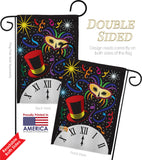 Mid Night - New Year Winter Vertical Impressions Decorative Flags HG116002 Made In USA