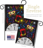 Mid Night - New Year Winter Vertical Impressions Decorative Flags HG116002 Made In USA