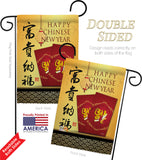 Prosperity and Wealth New Year - New Year Winter Vertical Impressions Decorative Flags HG116017 Made In USA