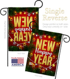 Lightful New Year - New Year Winter Vertical Impressions Decorative Flags HG116018 Made In USA