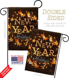 Brightly New Year - New Year Winter Vertical Impressions Decorative Flags HG116019 Made In USA