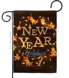 Brightly New Year - New Year Winter Vertical Impressions Decorative Flags HG116019 Made In USA