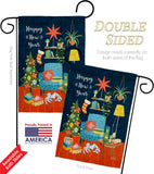 New Year Happy Place - New Year Winter Vertical Impressions Decorative Flags HG130294 Made In USA