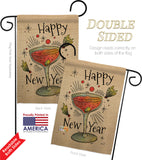 Cheers Happy New Year - New Year Winter Vertical Impressions Decorative Flags HG137120 Made In USA