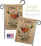 Cheers Happy New Year - New Year Winter Vertical Impressions Decorative Flags HG137120 Made In USA