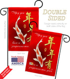 Wishing You Prosperity Year - New Year Winter Vertical Impressions Decorative Flags HG137141 Made In USA