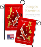 Wishing You Prosperity Year - New Year Winter Vertical Impressions Decorative Flags HG137141 Made In USA