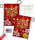 Chinese Ox Year - New Year Winter Vertical Impressions Decorative Flags HG137321 Made In USA