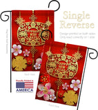 Chinese Ox Year - New Year Winter Vertical Impressions Decorative Flags HG137321 Made In USA