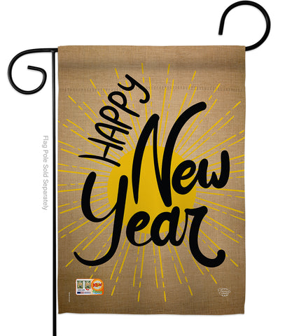 Happy New Year - New Year Winter Vertical Impressions Decorative Flags HG191048 Made In USA