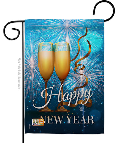 New Year Fireworks - New Year Winter Vertical Impressions Decorative Flags HG191075 Made In USA