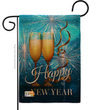 New Year Fireworks - New Year Winter Vertical Impressions Decorative Flags HG191075 Made In USA