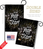 New Year New Start - New Year Winter Vertical Impressions Decorative Flags HG192046 Made In USA