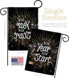 New Year New Start - New Year Winter Vertical Impressions Decorative Flags HG192046 Made In USA