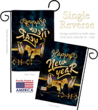 Cheerful New Year - New Year Winter Vertical Impressions Decorative Flags HG192146 Made In USA