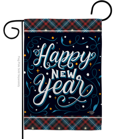 Bring New Year - New Year Winter Vertical Impressions Decorative Flags HG192238 Made In USA