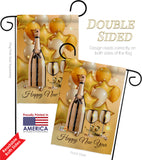 Golden New Year - New Year Winter Vertical Impressions Decorative Flags HG192266 Made In USA