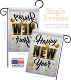 Happy New Year - New Year Winter Vertical Impressions Decorative Flags HG192295 Made In USA