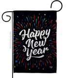 Happy New Year - New Year Winter Vertical Impressions Decorative Flags HG192330 Made In USA