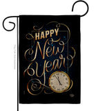 New Year Clock - New Year Winter Vertical Impressions Decorative Flags HG192691 Made In USA