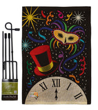 Mid Night - New Year Winter Vertical Impressions Decorative Flags HG116002 Made In USA