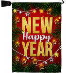 Lightful New Year - New Year Winter Vertical Impressions Decorative Flags HG116018 Made In USA