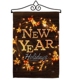 Brightly New Year - New Year Winter Vertical Impressions Decorative Flags HG116019 Made In USA