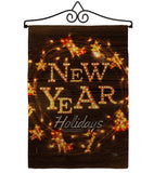 Brightly New Year - New Year Winter Vertical Impressions Decorative Flags HG116019 Made In USA