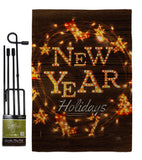 Brightly New Year - New Year Winter Vertical Impressions Decorative Flags HG116019 Made In USA