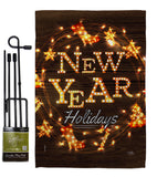 Brightly New Year - New Year Winter Vertical Impressions Decorative Flags HG116019 Made In USA