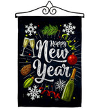 Winter New Year - New Year Winter Vertical Impressions Decorative Flags HG116027 Made In USA